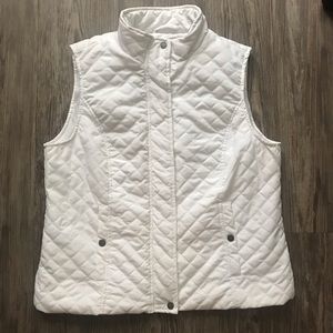 White puffer vest